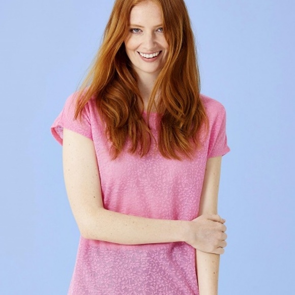 SIMPLY BE. ANTHOLOGY JERSEY JACQUARD TOP - SUGAR PINK SIZE 16W (NEW WITH TAGS) - Picture 4 of 5